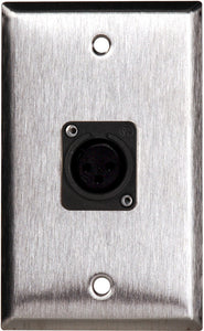 Single-Gang Black Anodized Aluminum Wall Plate with 1 NC3FD-L-1-B Connector