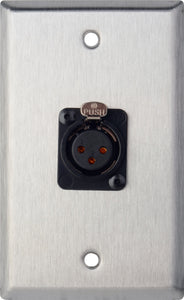 Single-Gang Brown Lexan Wall Plate with Neutrik 3-Pin XLR-F-Terminal Block