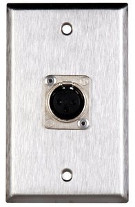 Single-Gang Ivory Lexan Wall Plate with Latchless 3-Pin Female XLR