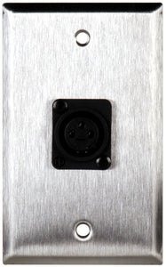 Single-Gang Ivory Lexan Wall Plate with Plastic Latchless 3-Pin Female XLR