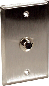 Single-Gang Brass Wall Plate with 1 S-Video 4-Pin Barrel