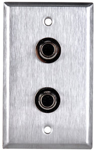 Single-Gang Brass Wall Plate with 2 S-Video 4-Pin Barrels