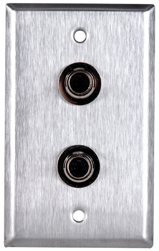 Single-Gang Gray Lexan Wall Plate with 2 S-Video 4-Pin Barrels