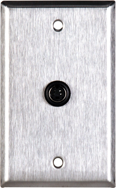 Single-Gang Black Anodized Wall Plate with 1 -4 Pin S-Video with Solder Points