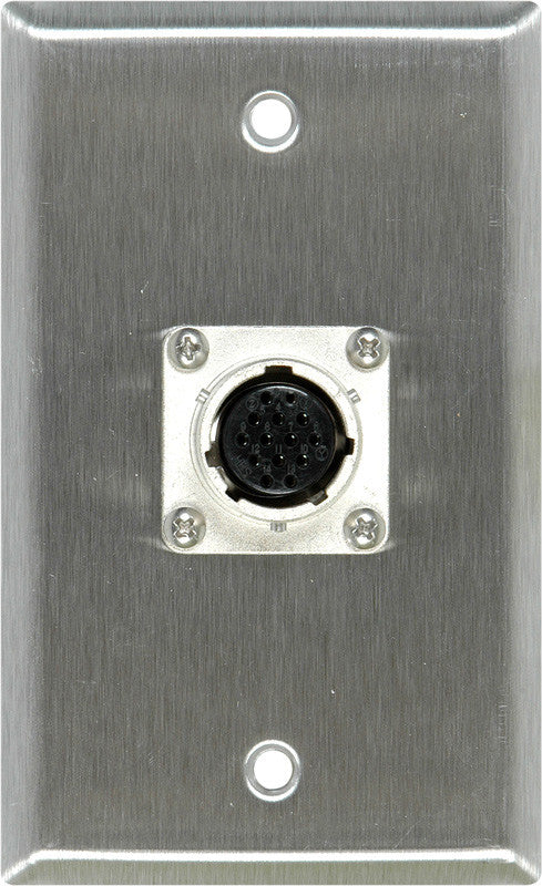 Single-Gang Clear Anodized Plate with EIAJ 14-Pin Female Connector