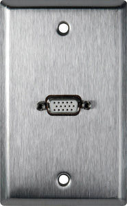 Single-Gang Black Anodized Wall Plate with 1-HD 15-Pin Female Rear Solder Points