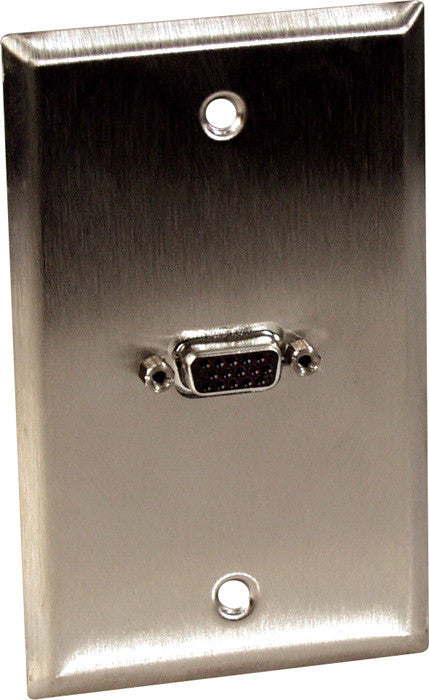 Single-Gang Clear Anodized Wall Plate with Single VGA HD 15-Pin Female Barrel