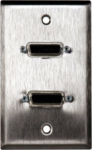 Single-Gang Ivory Lexan Plate with Two 15-Pin Female Rear Solder Connectors