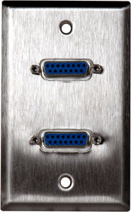 Single-Gang Ivory Lexan Wall Plate with Two 15-Pin Female Barrels