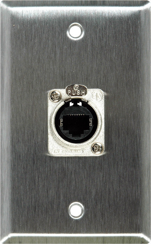 Single-Gang Ivory Lexan Wall Plate with 1 Neutrik RJ45 To Rear Krone Terminals