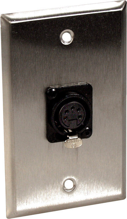 Single-Gang Ivory Lexan Wall Plate with One 5-Pin XLR DMX Connector