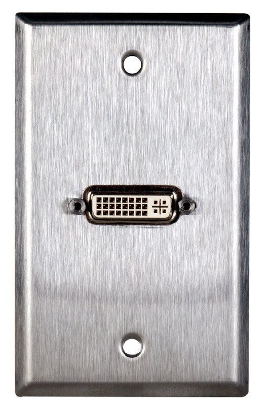 Single-Gang Stainless Steel Wall Plate With 1 DVI Feed-Thru