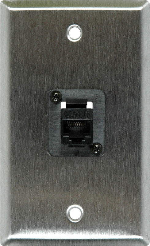 Single-Gang White Lexan Wall Plate with 1 TecNec Cat 6 Barrel