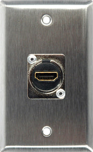 Single-Gang Black Anodized Aluminum Wall Plate with (1) HDMI Feedthru