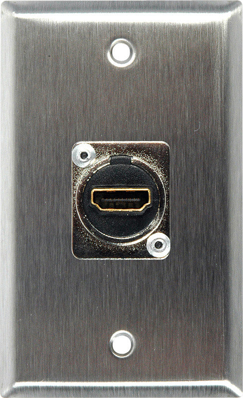 Single-Gang Stainless Steel Wall Plate with (1) HDMI Feedthru