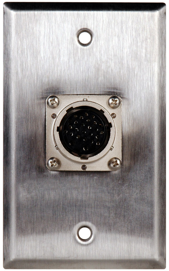 Single-Gang White Lexan Wall Plate with 26 pin Male to Female Feed-Thru connector