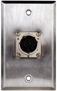 Single-Gang Brass Wall Plate with 26 pin Male to Female Feedthrough connector