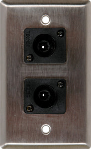 Single-Gang Stainless Steel Wall PLate with 2 Toslink connectors