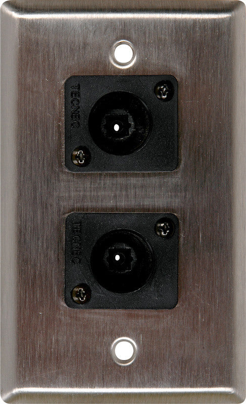 Single-Gang Stainless Steel Wall PLate with 2 Toslink connectors