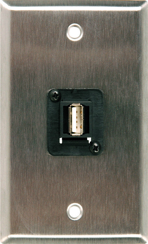 USB to Cat5e/6 1 Gang Stainless Wall Plate