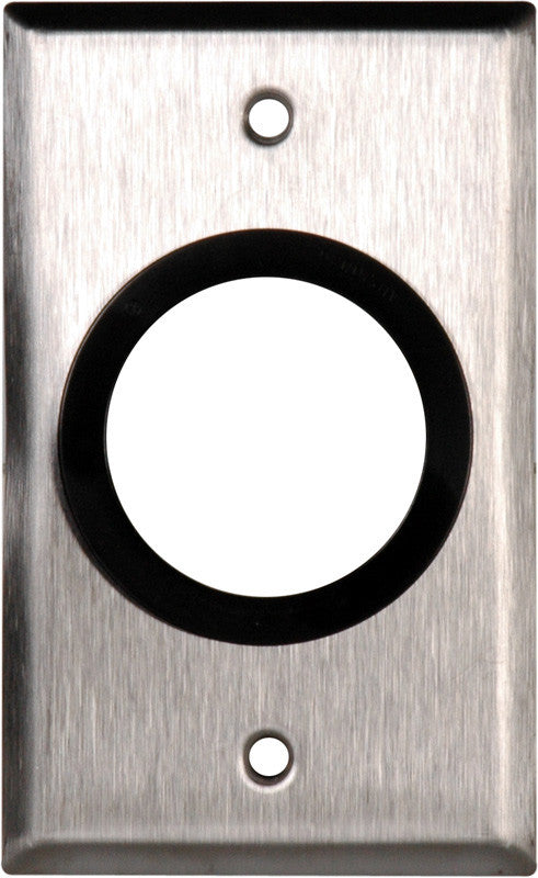 Single-Gang Clear Anodized Wall Plate with One 1-5/8 inch Grommet