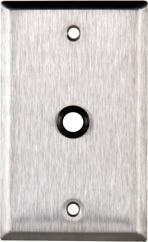 Single-Gang Stainless Steel Wall Plate with One 3/4 inch Grommet