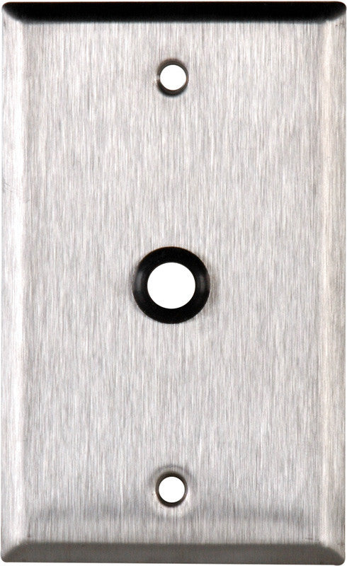 Single-Gang Black Anodized Aluminum Wall Plate with One 3/8 inch Grommet