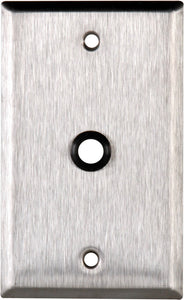 Single-Gang Clear Anodized Aluminum Wall Plate with One 3/8 inch Grommet