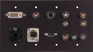 Brass Multimedia Home Theater 4 Gang Wall Plate