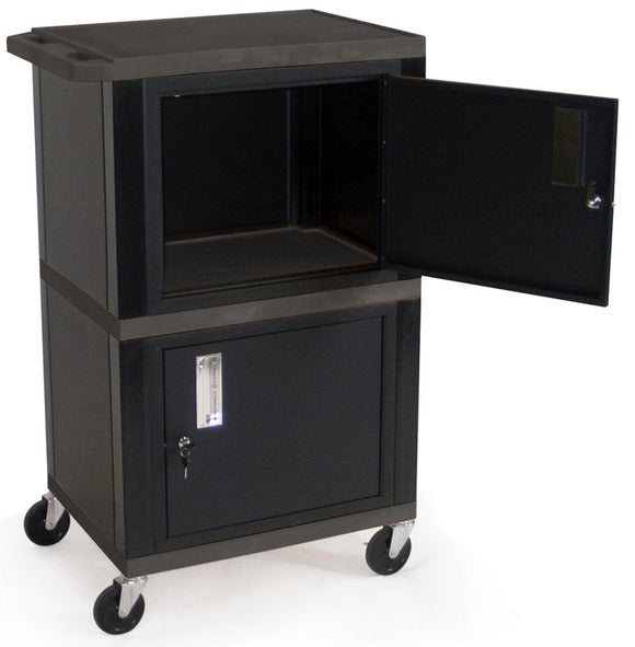 H. Wilson WT50B Industrial Cart with Secure Storage (Black)