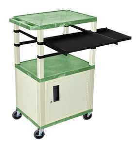 H. Wilson WTPSLP42GC3E Green/Putty 42-Inch Tuffy Cabinet Cart with Keyboard Shelf/Side Shelf/Electric