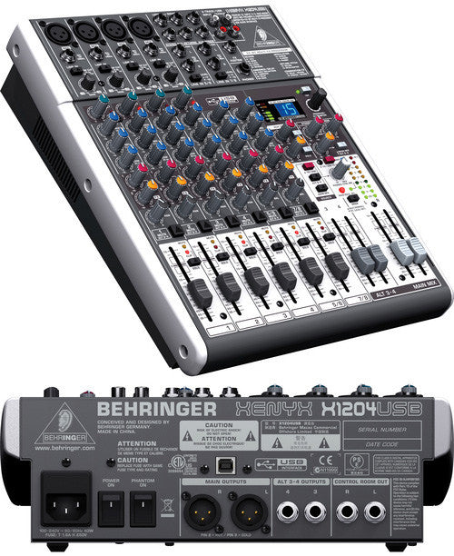 Behringer XENYX X1204USB 12-Channel USB Audio Mixer with Effects