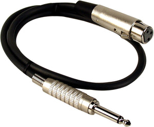 TecNec Premium XLR Female to 1/4in Male Audio Cable 10FT