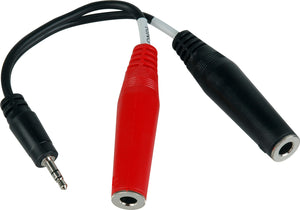 TecNec Y-MPS-2SPF Stereo 3.5mm Mini Male to 2 Mono 1/4in TS Females Y-Cable 6 Inch