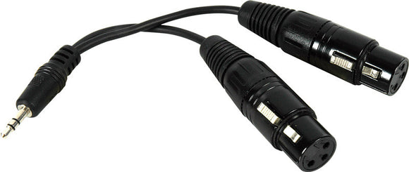 TecNec Y-MPS-2XF Stereo TRS 3.5mm Mini to Dual XLR Female Y-Cable 6 Inch