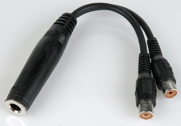 TecNec Y-SPF-2PF 1/4in Mono Female to Dual RCA Female Y-Cable 6 Inch