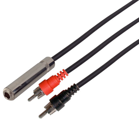 TecNec Y-SPFS-2P Stereo 1/4in Female to Dual RCA Male Y-Cable 6 In.