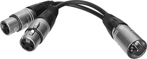 TecNec YA-104 Premium XLR Male to Dual XLR Female Y-Cable 6 Inch