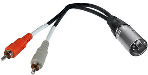 TecNec XLR Male to Dual RCA Male Y-Cable