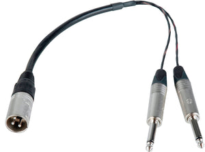 TecNec XLR Male to Dual 1/4in Mono Male Y-Cable 12 Inch