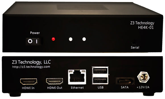 Z3TECH HE4K-01 H.264 Encoder & Decoder Solution Supporting HD Resolutions up to 2160p at 30 Frames Per Second (4K UHD)