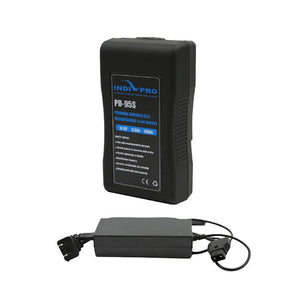 Compact 95Wh Li-Ion V-Mount Battery and D-Tap Pro Charger (2.5A) Kit