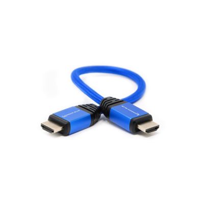 Kondor Blue HDMI to HDMI 14'' Thin Braided Cable for on Camera Monitors (Blue)